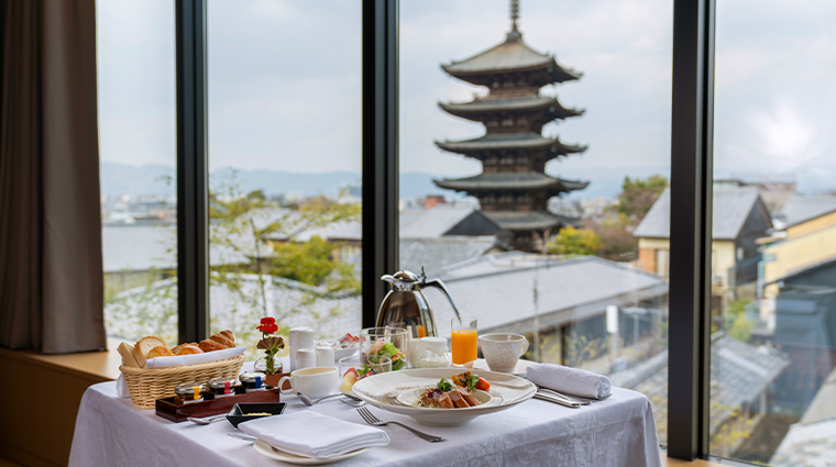 the hotel seiryu kyoto kiyomizu in room dining breakfast