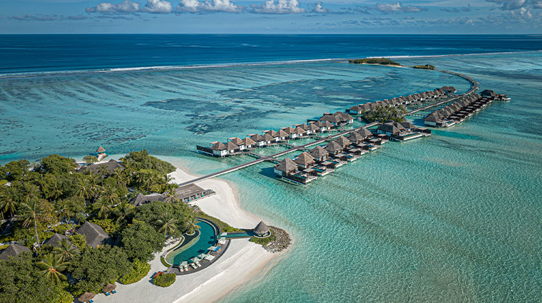 the island spa at four seasons resort maldives at kuda huraa aerial