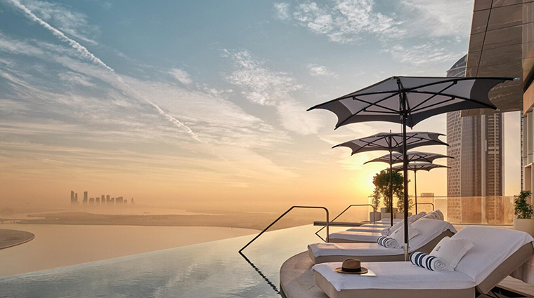 the lana dorchester collection high society pool view sunrise