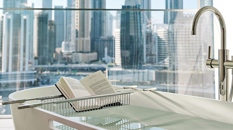 the lana dorchester collection marina junior suite bath view