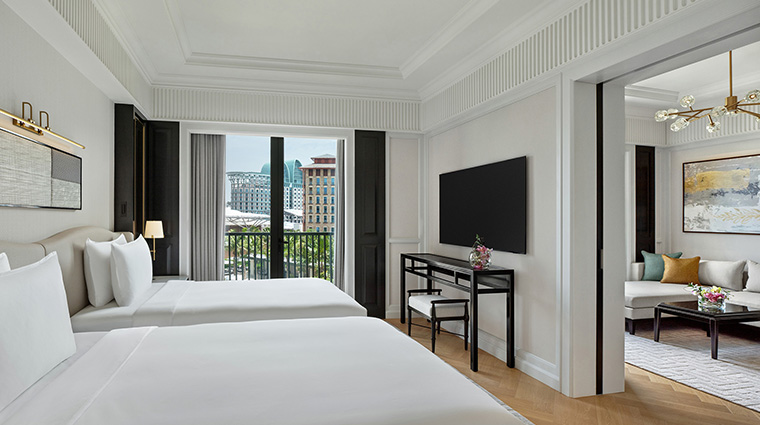 the laurus a luxury collection resort singapore premier suite twin pool bedroom