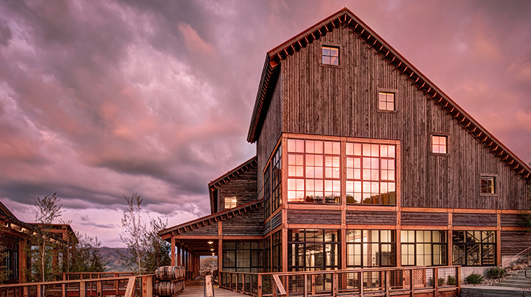 the lodge at blue sky auberge resorts collection distillery at dusk