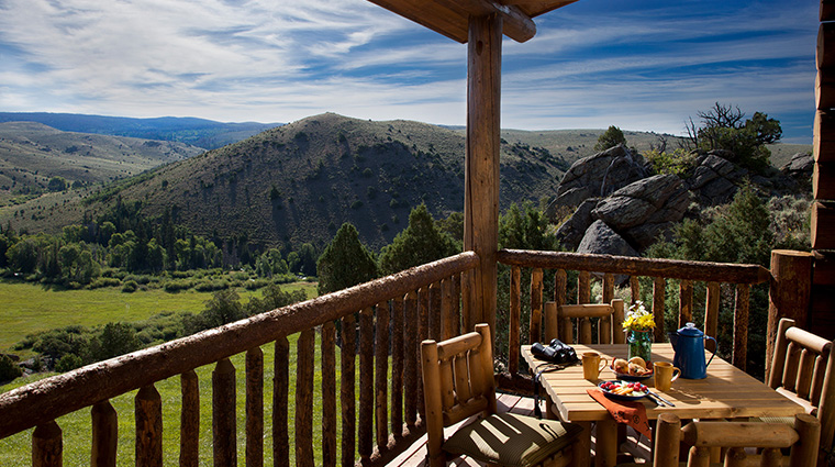 the lodge and spa at brush creek ranch private cabin view