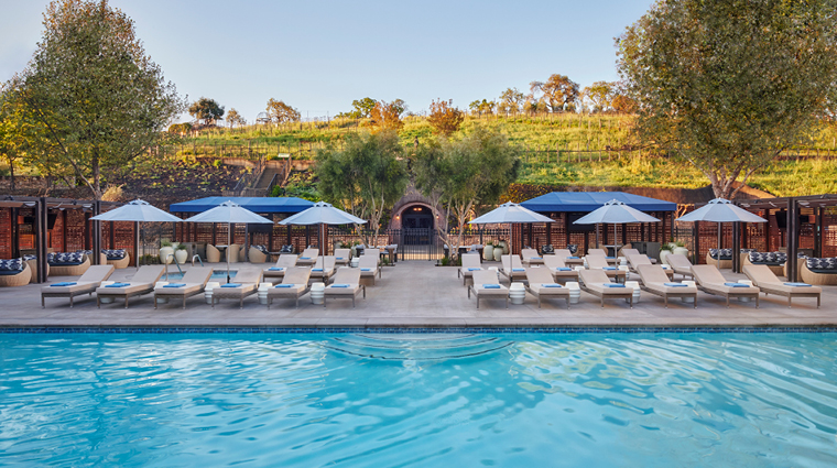 the meritage resort and spa pool with resort vineyard view