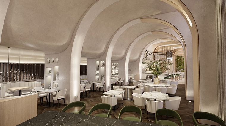 the monarch san antonio oak and amber lobby view