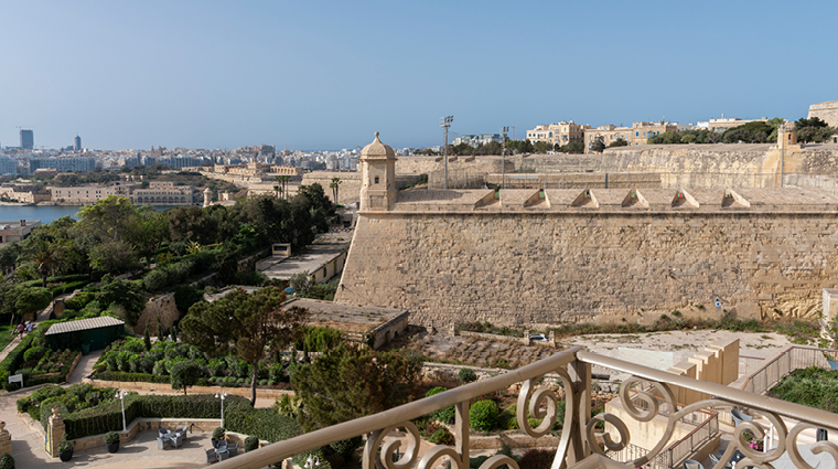 the phoenicia malta overlooking 16th century valleta bastion walls