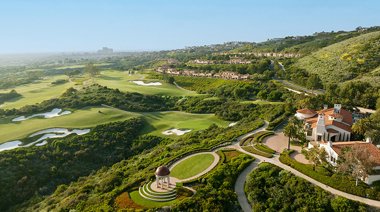 the resort at pelican hill rotunda and villa drone