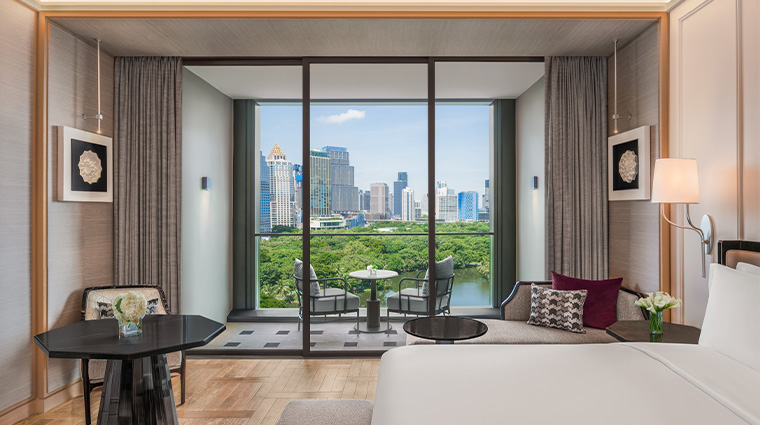 the ritz carlton bangkok deluxe king balcony lumpini park bedroom