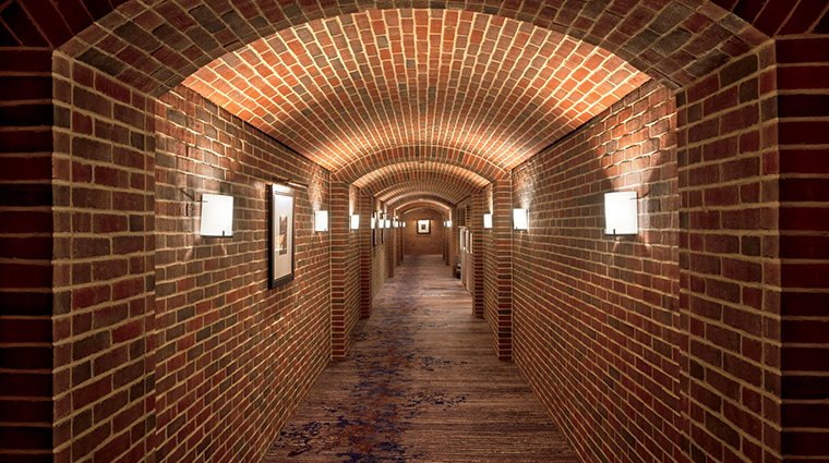 the ritz carlton georgetown washington dc historical brick hallway