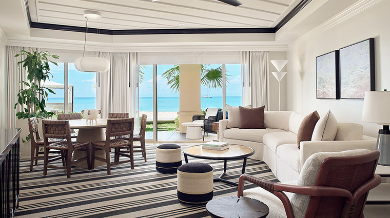 the ritz carlton grand cayman ocean front residential suite living room