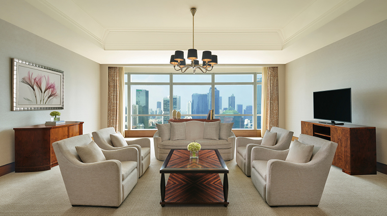 the ritz carlton jakarta pacific place suite living room