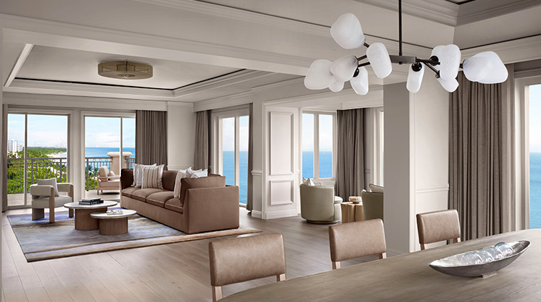 the ritz carlton key biscayne miami presidential suite living and dining