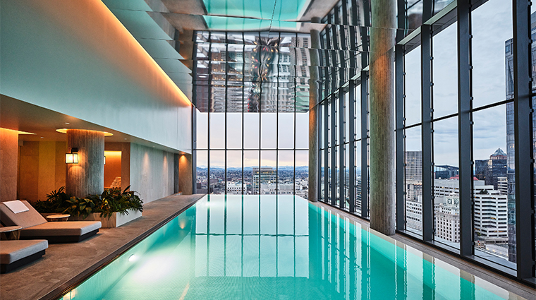 the ritz carlton portland hidden mountain lake indoor infinity edge pool