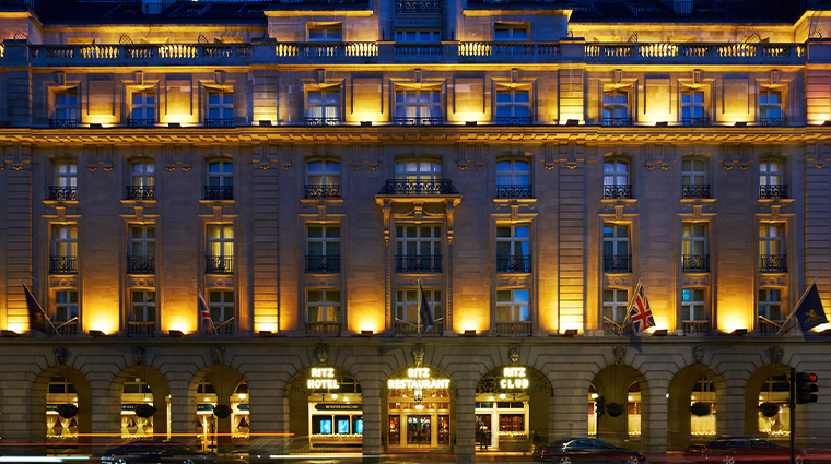 the ritz london exterior night