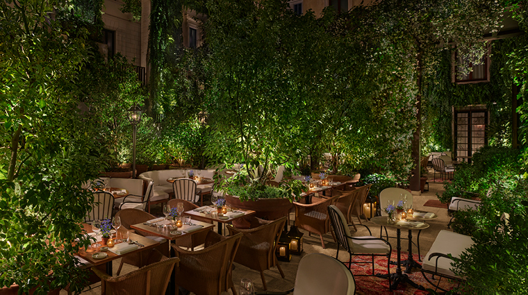the rome edition anima restaurant outdoor space