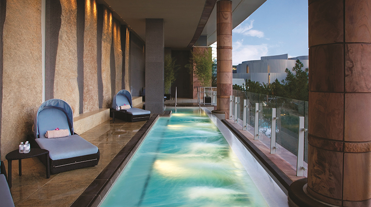 the spa salon at aria balcony pool