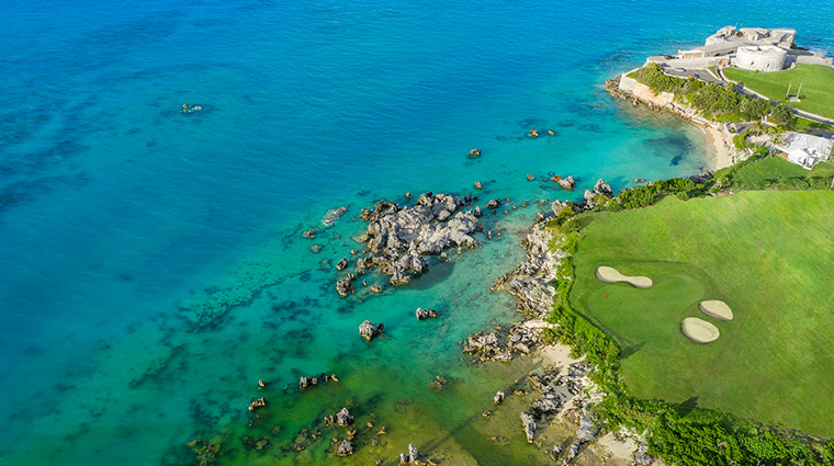 the st regis bermuda resort golf aerial