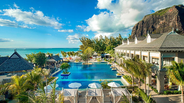 the st regis le morne resort mauritius aerial main pool
