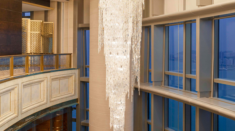 the st regis zhuzai features chandeliers