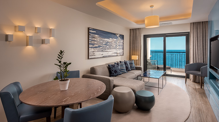 the westin dragonara resort Luxury Bay Suite Living Room