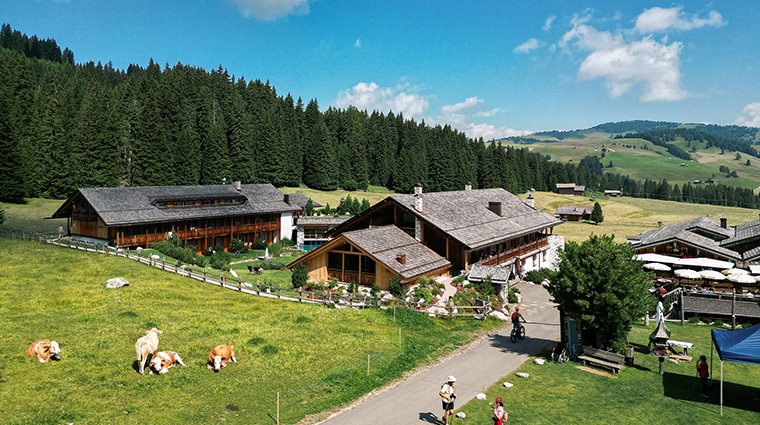 tirler dolomites living hotel farm aerial