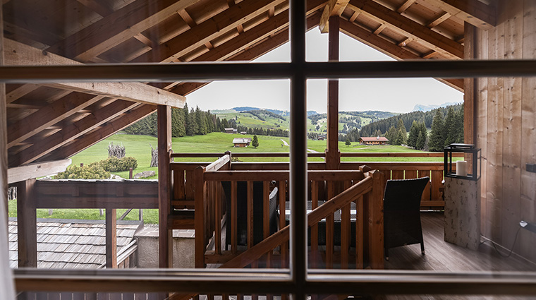 tirler dolomites living hotel terrace view