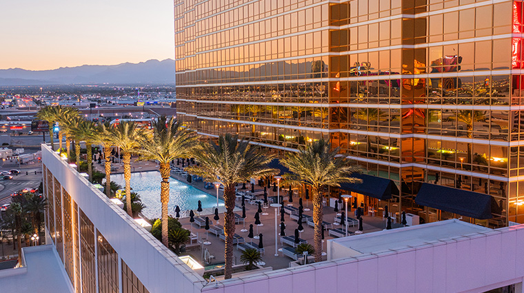 trump international hotel las vegas pool aerial sunset