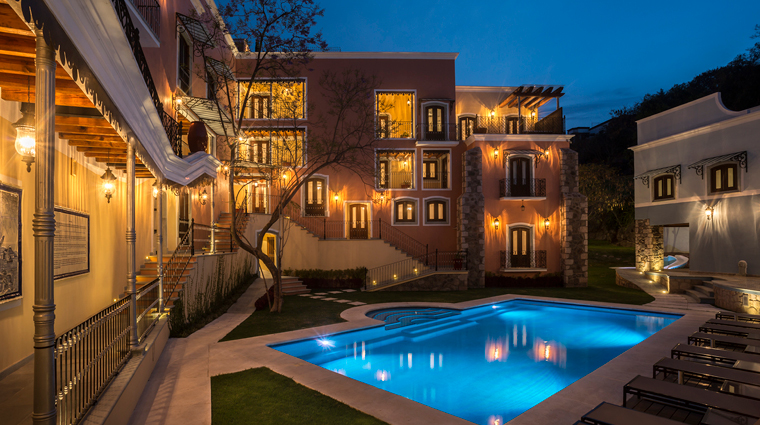 hotel spa villa maria pool at night