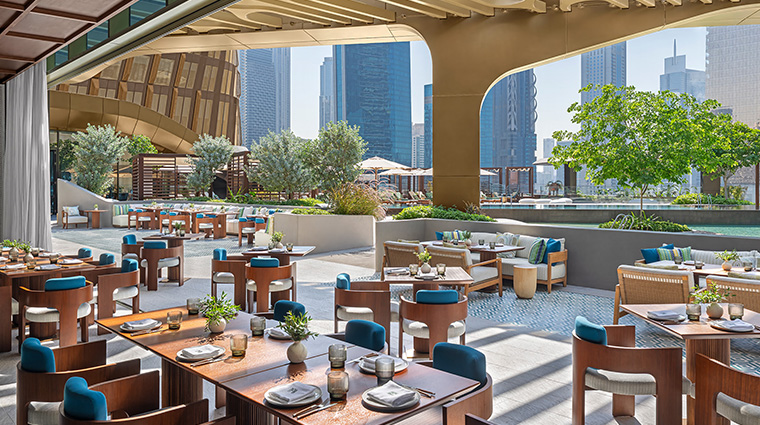 mandarin oriental downtown dubai greek restaurant noia by the pool