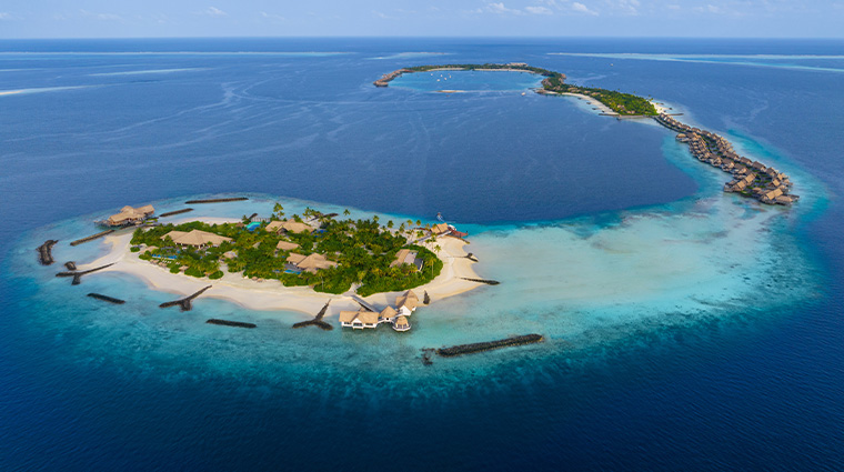 waldorf astoria maldives ithaafushi drone shot